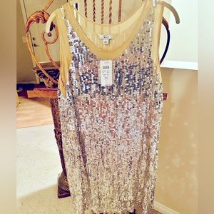 🎁NWT Cache Sequin Shimmer Dress Large🎁